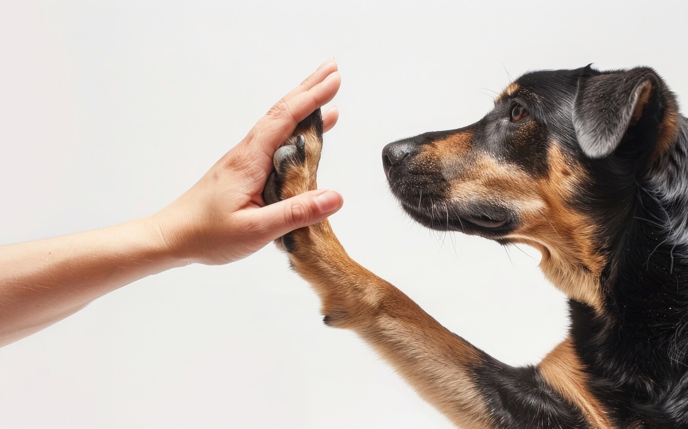 Sådan lærer du din hund at give pote